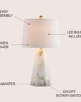 25.5" Alabaster LED Table Lamp - From Where -
