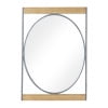DecMode 30" x 34" Brown Wall Mirror with Wood Accents