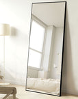 POSHIONS 71"x28" Full Length Mirrors Rectangle Floor Mirrors for Dressing, Modern, Black