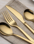 20 Pieces Gold Plated Stainless Steel Flatware Set, Sliverware Cutlery Set Service for 4, Mirror Polished