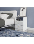 Midtown Concept Jersey 2-Drawer Bedside Nightstand Table White