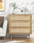 3 - Drawer Boho Rattan Dresser - From Where -