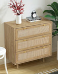 3 - Drawer Boho Rattan Dresser - From Where -
