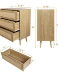 3 - Drawer Boho Rattan Dresser - From Where -