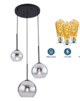 3 - Light Pendant Light with Glass Lampshade - From Where -