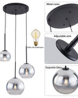 3 - Light Pendant Light with Glass Lampshade - From Where -