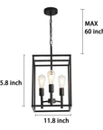 3 Light Pendant Light with Square Cage - From Where -