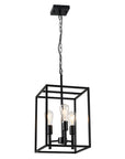 3 Light Pendant Light with Square Cage - From Where -