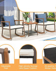 3 Piece Outdoor Furniture Wicker Bistro Set - From Where -
