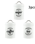 3 - Pieces White Kitchen Metal Tins - From Where -