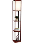 3 - Shelf Floor Lamp with White Fabric Shade - From Where -