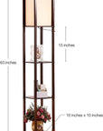 3 - Shelf Floor Lamp with White Fabric Shade - From Where -