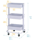 3 - Tier Metal Rolling Utility Cart - From Where -