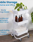 3 - Tier Metal Rolling Utility Cart - From Where -