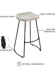30 - Inch Handcrafted Backless Barstool - From Where -