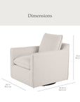 My Texas House Briar Swivel Accent Chair, Cream Linen