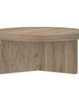 Antiqued Gray Oak Round Coffee Table