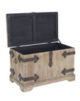 Household Essentials Victorian Storage Trunk with Metal Hinge Accents, Small