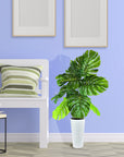 36" Artificial Monstera Plant in White Planter - From Where -