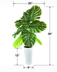 36" Artificial Monstera Plant in White Planter - From Where -