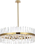 36 inch Crystal Round Chandelier Light in Satin Gold - From Where -