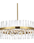 36 inch Crystal Round Chandelier Light in Satin Gold - From Where -
