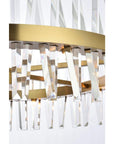 36 inch Crystal Round Chandelier Light in Satin Gold - From Where -