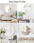 36 inch Gold Circle Mirror - From Where -