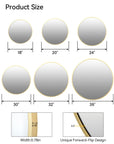 36 inch Gold Circle Mirror - From Where -