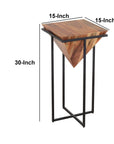 Pyramid Shaped Wood Side Table