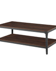 Woven Paths Wilson Angle Iron Rustic Coffee Table, Dark Walnut