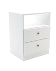 Midtown Concept Jersey 2-Drawer Bedside Nightstand Table White