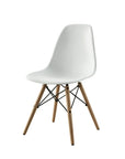 Mainstays Mid-Century Modern Dining Chair, Set of 4, White and Beech Color for Indoor