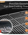 4 - Burner Gas BBQ Grill with Side Burner and Porcelain - Enameled Cast Iron Grates - From Where -