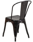 4 Pack Black - Antique Gold Metal Chair - From Where -