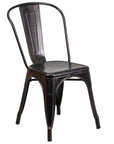 4 Pack Black - Antique Gold Metal Chair - From Where -