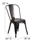 4 Pack Black - Antique Gold Metal Chair - From Where -