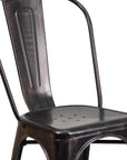 4 Pack Black - Antique Gold Metal Chair - From Where -
