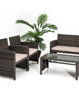 4 Pcs Patio Outdoor Rattan Furniture Set - From Where -