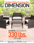 4 Pcs Patio Outdoor Rattan Furniture Set - From Where -