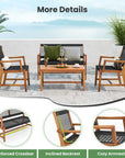 4 - Piece Acacia Patio Conversation Set - From Where -