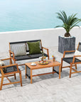 4 - Piece Acacia Patio Conversation Set - From Where -