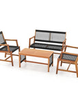 4 - Piece Acacia Patio Conversation Set - From Where -