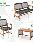 4 - Piece Acacia Patio Conversation Set - From Where -