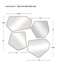 4 - Piece Metal Flat Wall Mirror Set - From Where -