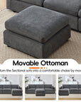 4 - Piece Modular Sectional With Ottoman - From Where -