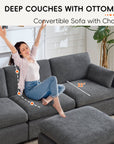 4 - Piece Modular Sectional With Ottoman - From Where -