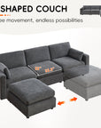 4 - Piece Modular Sectional With Ottoman - From Where -