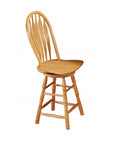 40" Light Oak Brown Swivel Barstool - From Where -