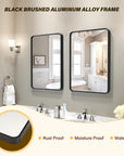 40x28" Black Metal Framed Bathroom Mirror - From Where -